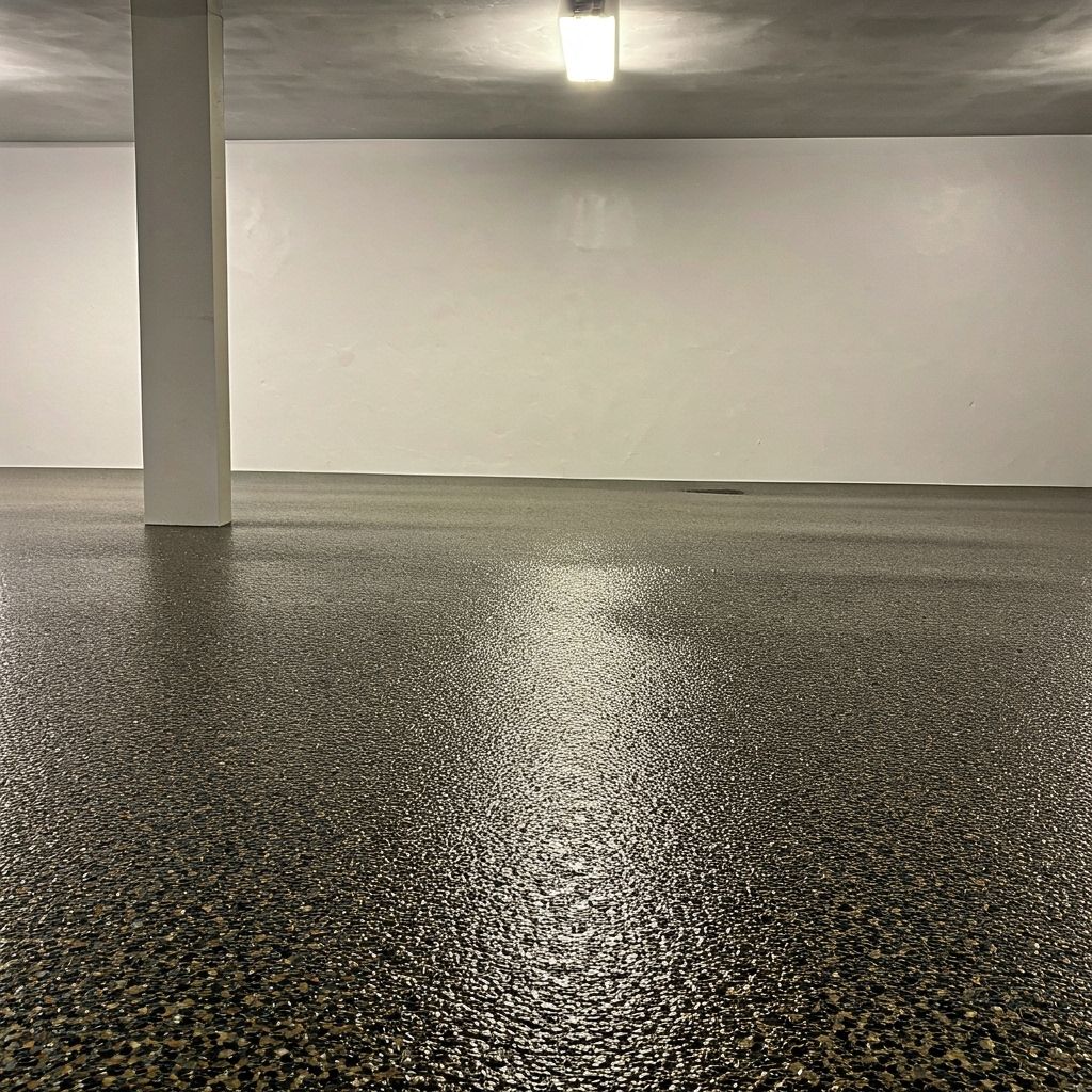 Epoxidharzboden in moderner Garage